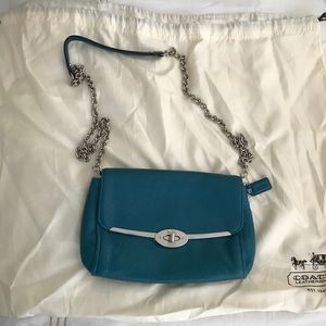 Turquoise Leather Coach Crossbody